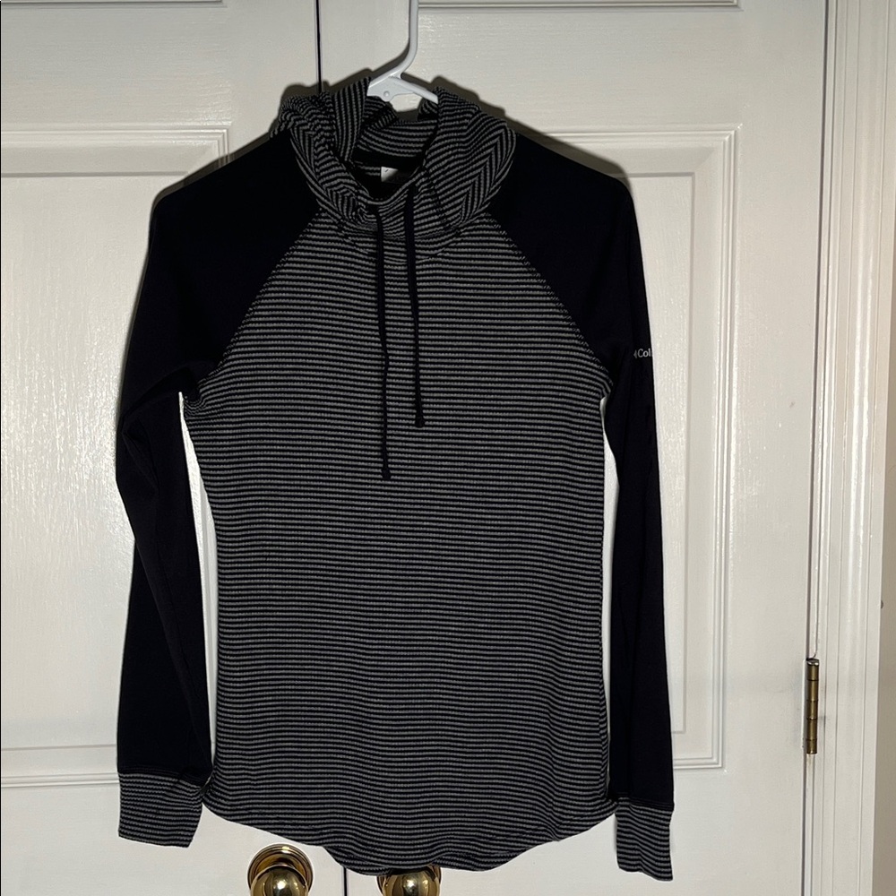Columbia Black and Gray Striped Hoodie
